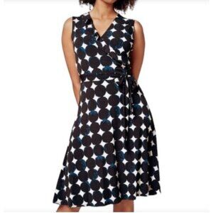 Anthropologie Leota Felicity Ruffle Faux-Wrap Dress w/Tie Size L‎ Midnight Moon
